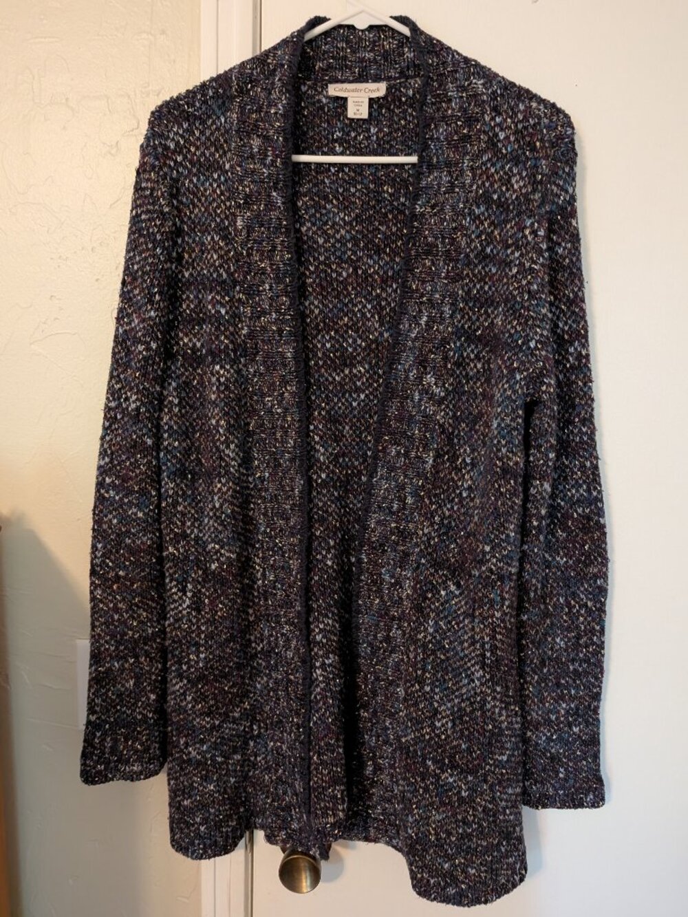 Warm, navy blue cardigan